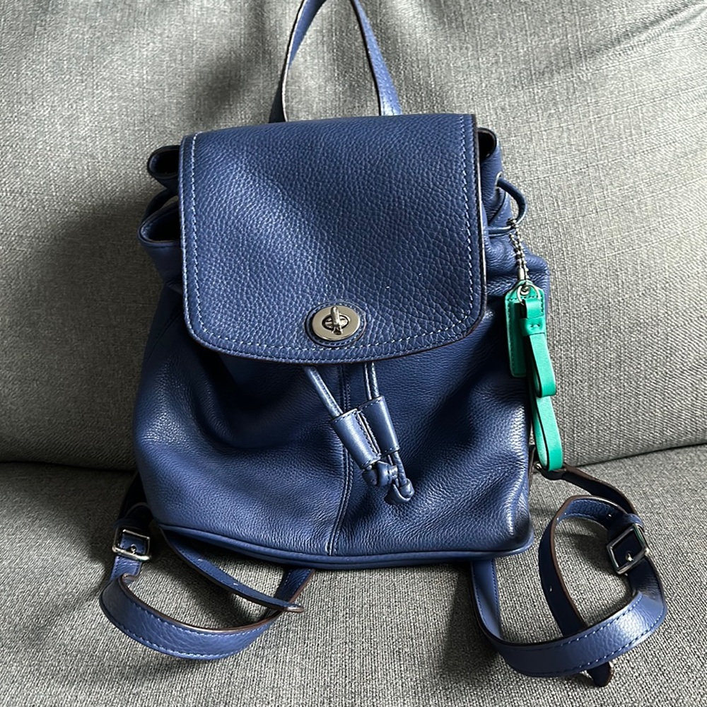 Coach purse / backpack Blue/Green